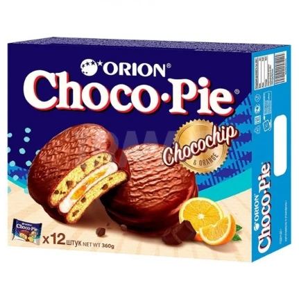 Фото для Печенье Чоко-пай Чокочип 12*30г апельсин/шоколад Орион*8