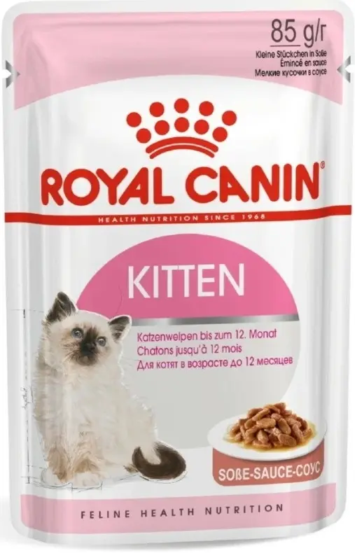 Royal Canin Kitten влажный корм для котят от 4 до 12 месяцев кусочки в соусе, 85 г