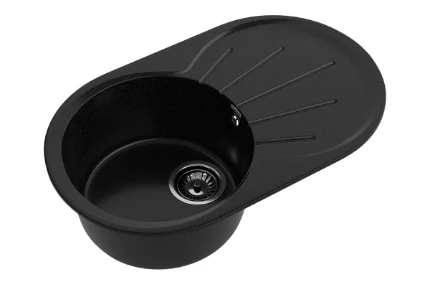Фото для Мойка GranFest мрамор RONDO GF-R750L (746х455мм) Черный