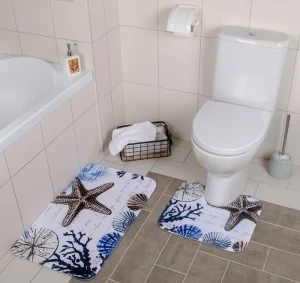 Фото для Набор ковриков для ванны и туалета НА ДНЕ 40х45см/45х75см 2 шт