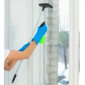 Фото для Окномойка с телескопической металлической ручкой, сгон резина, насадка поролон 25*90см