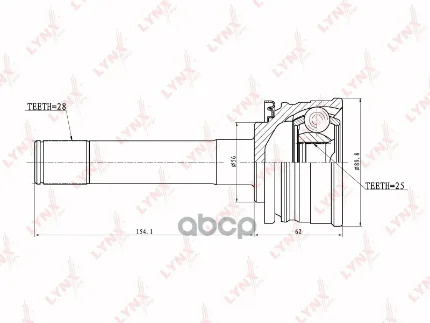 Фото для Шрус Mi [Mi-13] 25x56x28 Lynx Co5503 LYNXauto арт. CO5503