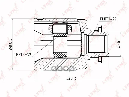 Фото для Шрус Внутренний Ho 44310-S4x-900 Lynxauto Ci-3402 (=Ho-614) 27/32 LYNXauto арт. CI-3402