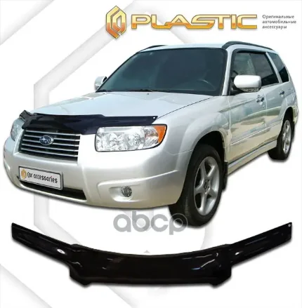 Фото для Дефлектор Капота Su Forester 2005-2008г Чёрный (Мухобойка) CA plastic арт. 2010010102586
