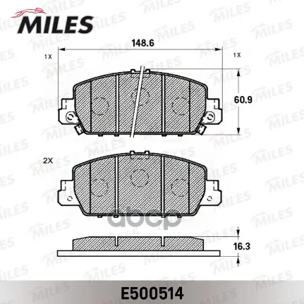 Фото для Колодки Тормозные 45022-T3z-A01 Miles E500514 Miles арт. E500514