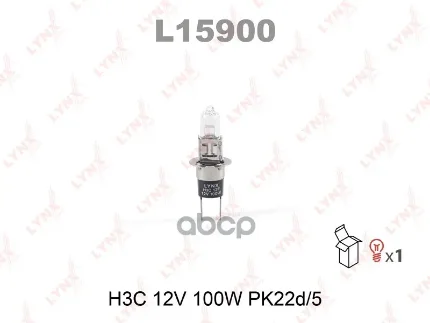 Фото для А/Лампа H3c 12v 100w Lynx L15900 LYNXauto арт. L15900