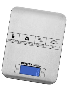 Фото для Весы кух. Centek CT-2464 Сталь электр.(5кг,сенсор,подсветка,t°C)