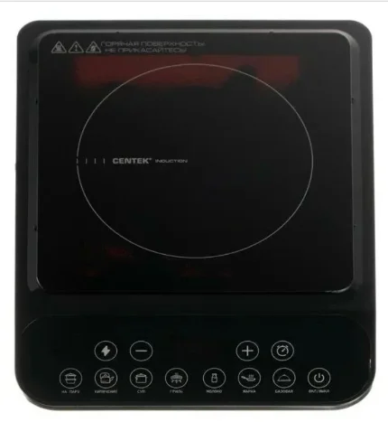 Плита индукционная Centek СТ-1517 Черная (2000Вт,1 конф,8 мощ,7программ,таймер)