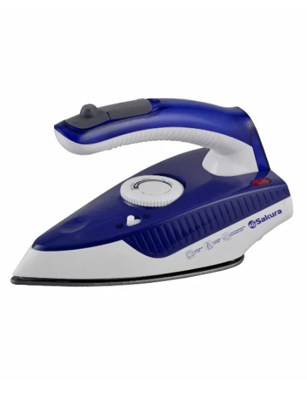 Утюг SAKURA SA-3069NBL Бел/Синий (1000Вт,тефлон,складной)
