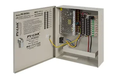 Фото для Блок питания для систем видеонаблюдения PV-DC5A+ 12V/5A (9 выходных клемм, подключения АКБ)