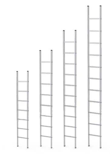 Фото для Алюминиевая односекционная лестница 16 ступеней 4,5 м