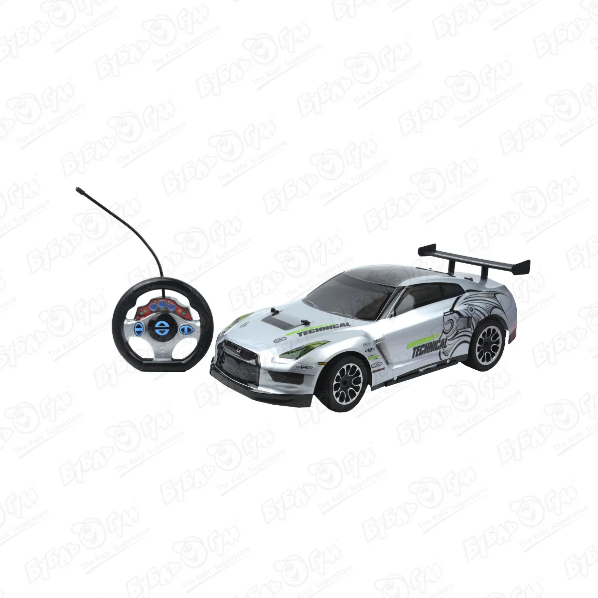 Автомобиль Nissan GT-R Lanson Toys 3D световые эффекты р/у серая 1:10
