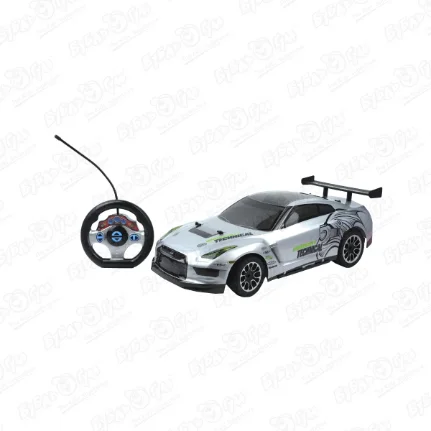 Автомобиль Nissan GT-R Lanson Toys 3D световые эффекты р/у серая 1:10