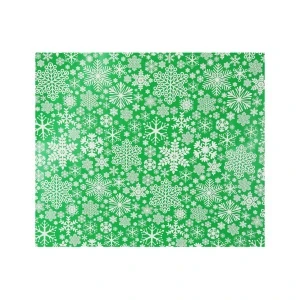 Фото для Бумага подарочная Снежинки зеленые 0,7х2м в ассортименте