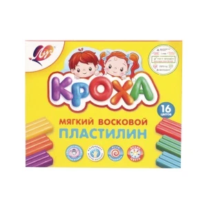 Фото для Пластилин Кроха мягкий восковой 16цветов