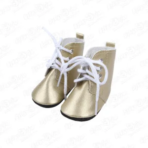 Обувь для кукол ботинки золотые