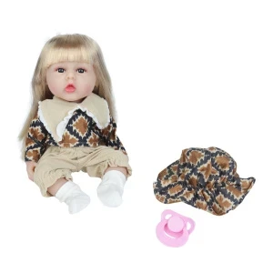 Фото для Кукла Lanson Toys блондинка в костюмчике со шляпкой и соской 34см