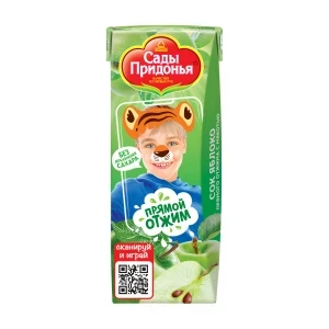 Фото для Сок Сады Придонья яблоко с мякотью 200мл