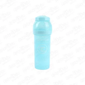 Бутылка TWISTSHAKE антиколиковая с силиконовой соской голубая 260мл с 2мес