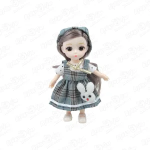 Кукла миниатюрная Lanson Toys в сером клетчатом наряде