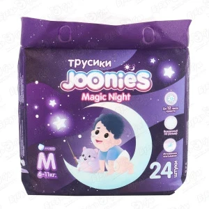 Фото для Подгузники-трусики Joonies Magic Night M 6-11кг 24шт