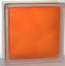 Стеклоблок Волна оранжевый матовый 190*190*80 Glass Block