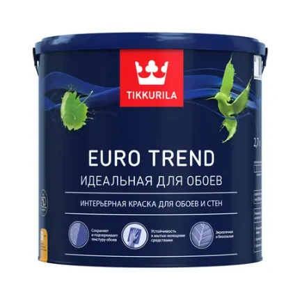 TIKKURILA Краска для обоев и стен матовая "Euro Trend" основа А 2,7 л