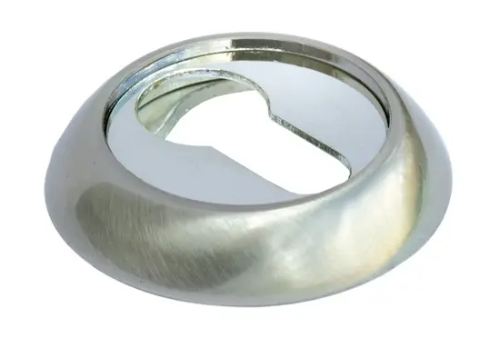 Накладка на ключевой цилиндр круглая белый никель Морелли