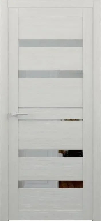 Полотно дверное кипарис белый Эко-шпон зеркало 900*2000*40 ФРЕГАТ