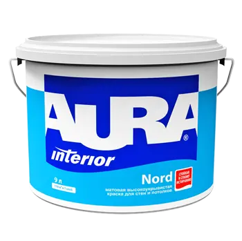 Краска в/д для стен и потолков матовая "Aura Nord" 2,7 л ЭСКАРО