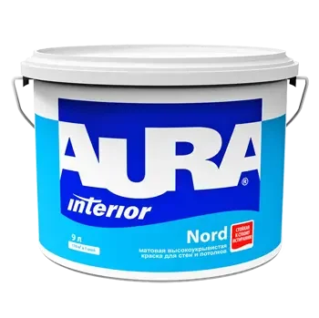 Краска в/д для стен и потолков матовая "Aura Nord" 2,7 л ЭСКАРО