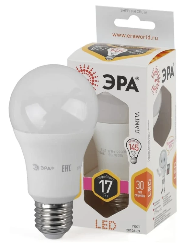 Лампа ЭРА LED smd A60-17w-827-E27 71165