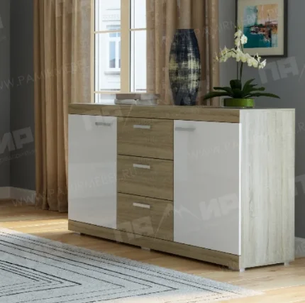 Фото для Комод Соната КС-1500 (Дуб сонома/Белый глянец)