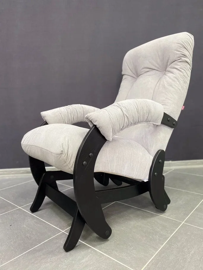 Кресло-маятник Неаполь Модель 12 (Венге-эмаль/Ткань Серый Verona Light Grey)