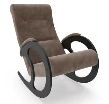 Кресло-качалка Неаполь Модель 3 (Венге-эмаль/Ткань коричневый Verona Wenge)