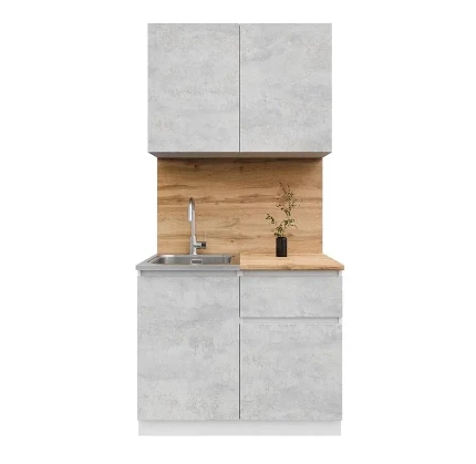 Фото для Кухня Лето 1,0 (Цемент светлый/Дуб вотан)