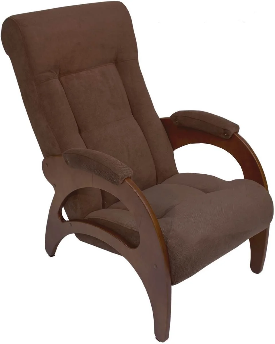 Кресло для отдыха Аура Модель 41 без лозы (Орех-эмаль/Ткань Коричневый Verona Brown)
