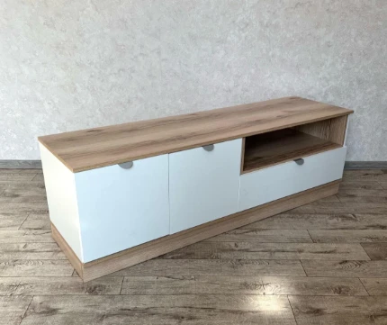 Фото для Тумба ТВ Юкки 1600 (Дуб делано/Белый шагрень)