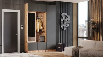 Фото для Прихожая Бавария (Дуб вотан/Графит)