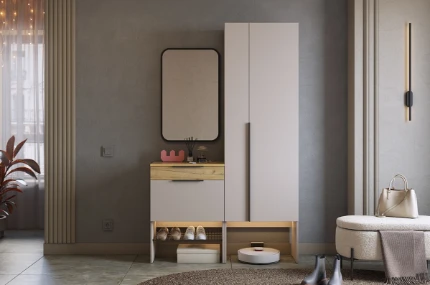 Фото для Прихожая К8 Баско (Кашемир/Дуб крафт золотой)