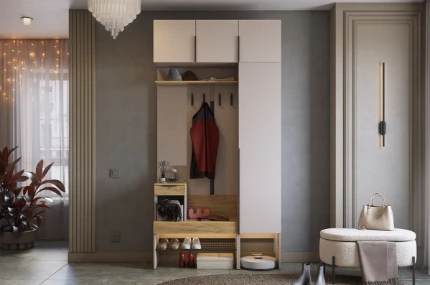 Фото для Прихожая К4 Баско (Кашемир/Дуб крафт золотой)