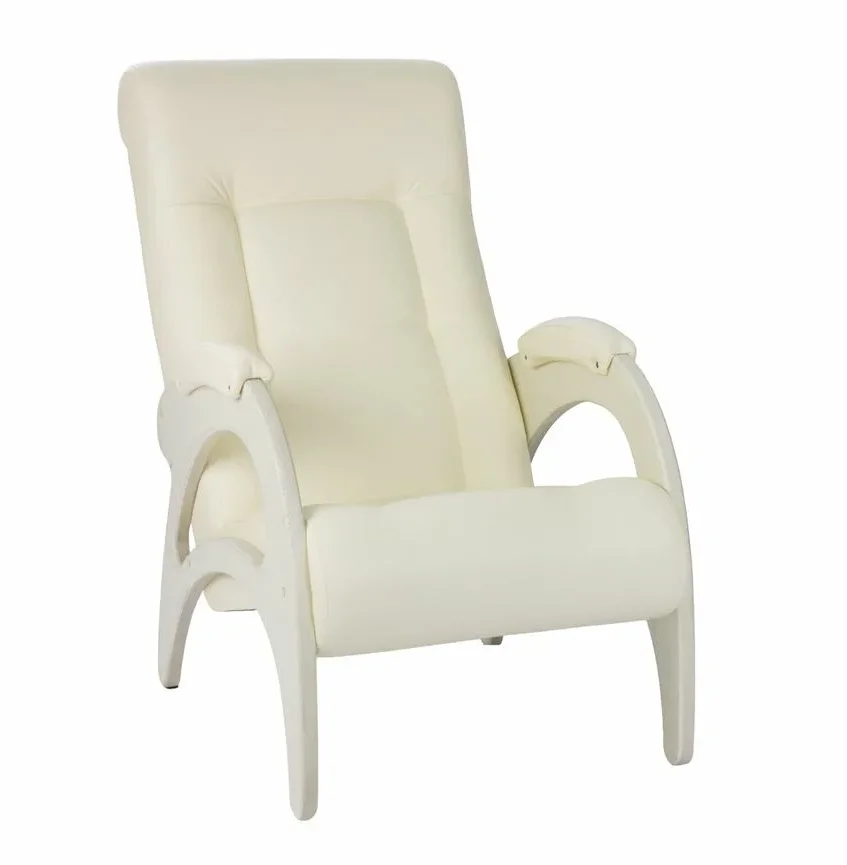 Кресло для отдыха Неаполь Модель 9 без лозы (Дуб шампань-эмаль/Экокожа бежевый Dundi 112)