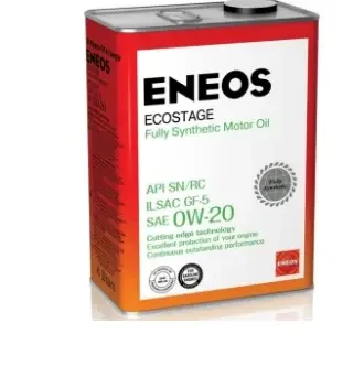 Масло моторное Eneos Gasoline Ecostage 0w20 SN синтетическое, для бензинового двигателя 4л 