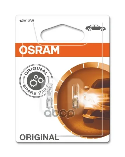 Фото для А/Лампа W2w 12v2w (W2x4.6d) Osram 2722-02b Индикаторная (Ком-Т 2шт) Osram арт. 2722-02B