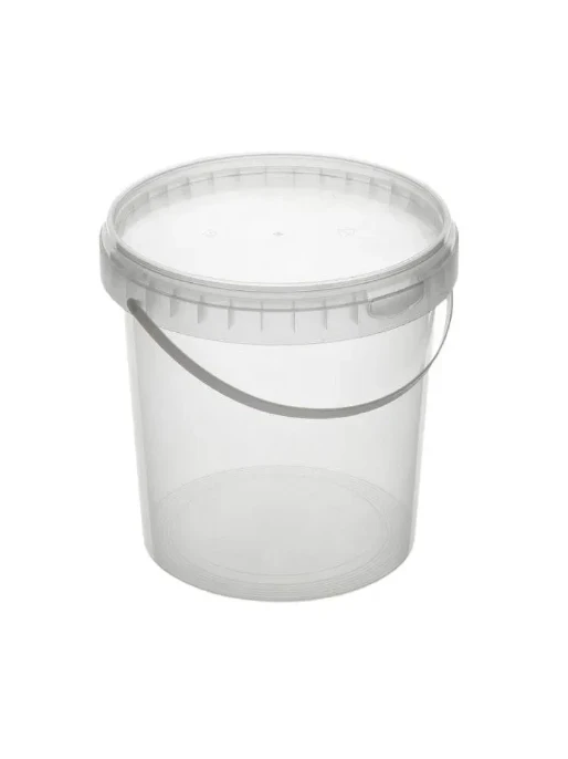 Ведро 1,18л прозрачное с крышкой, 1/5