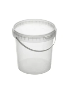 Ведро 1,18л прозрачное с крышкой, 1/5