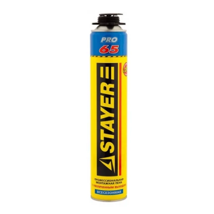 Фото для Монтажная пена пистолетная, всесезонная, 800мл - Stayer BlackPro 65
