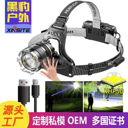 Фото для Фонарь налобный HEADLIGHT с датчиком движения