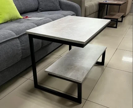 Фото для Стол журнальный № 1 (Черный матовый, Цемент) САН