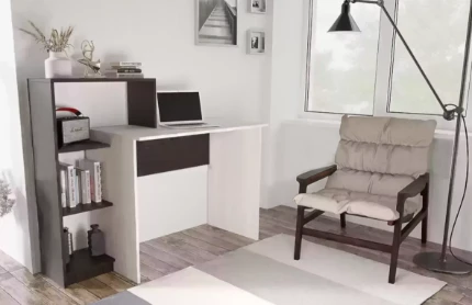 Фото для Стол компьютерный №5 (УПКФ) (Дуб беленый, Венге(с фурнитурой)) МИФ